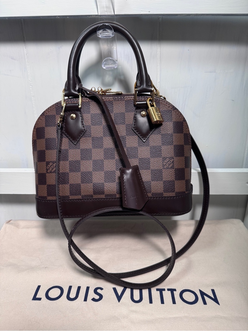 Louis Vuitton Damier Ebene Satchel in Dark Brown and Brown full package CLEAN
